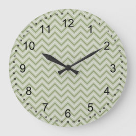 Reloj Redondo Grande Chevron menta