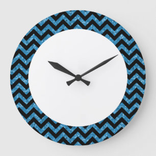Reloj Redondo Grande Chevron Purpurina Look Wall Clock