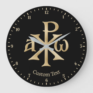 Reloj Redondo Grande Chi Rho Christogram Wall Clock