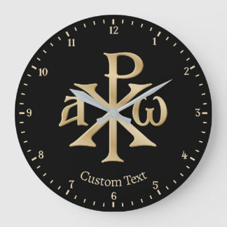 Reloj Redondo Grande Chi Rho Christogram Wall Clock