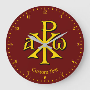 Reloj Redondo Grande Chi Rho Christogram Wall Clock