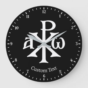 Reloj Redondo Grande Chi Rho Christogram Wall Clock