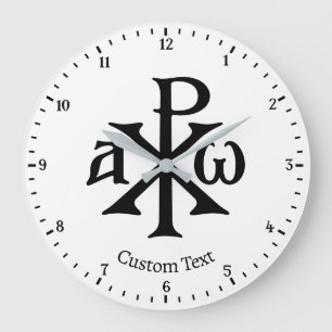 Reloj Redondo Grande Chi Rho Christogram Wall Clock