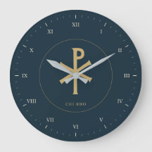 Chi Rho en dorado ocre con números romanos
