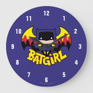 Reloj Redondo Grande Chibi Batgirl Con Skyline Y Logo Gótico