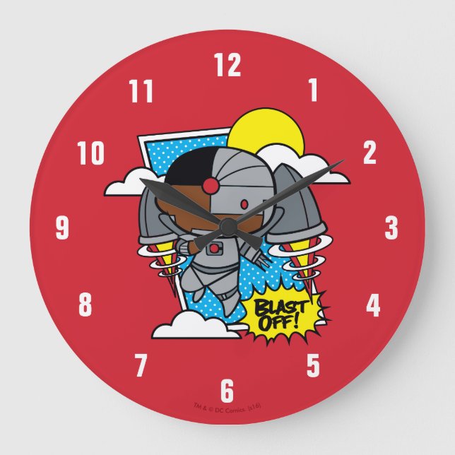 Reloj Redondo Grande ¡Chibi Cyborg Blast! (Anverso)