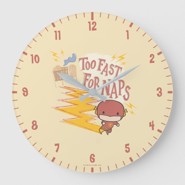 Reloj Redondo Grande Chibi Flash | Too Fast For Naps (Anverso)