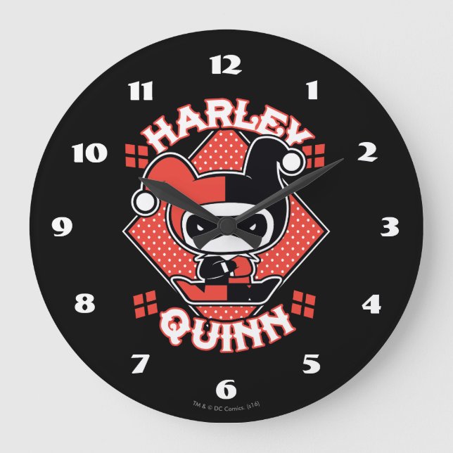 Reloj Redondo Grande Chibi Harley Quinn Splits (Anverso)