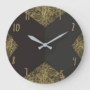 Reloj Redondo Grande Chic moderno de oro y gris