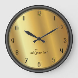 Reloj Redondo Grande Chic Oro y Efecto Negro Personalizado