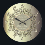 Reloj Redondo Grande Chic Swirls Champagne 50 Wedding Anniversary<br><div class="desc">Elegant swirls wedding anniversary clock.</div>