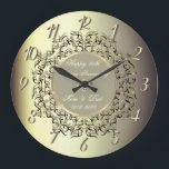 Reloj Redondo Grande Chic Swirls Champagne 50 Wedding Anniversary<br><div class="desc">Elegant swirls wedding anniversary clock.</div>