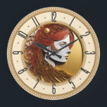 Reloj Redondo Grande Chica Art Deco<br><div class="desc">Gran diseño de reloj. Te encantará como a otros. Tenga la libertad de usar este diseño para otro producto que desee o para el personalizar y agregue su texto. Sígueme por más. Gracias. Que tengas un buen día.</div>