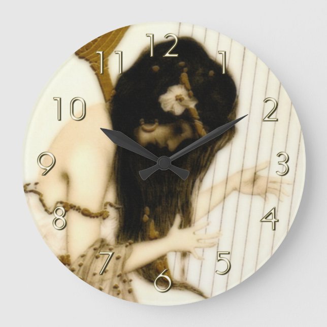 Reloj Redondo Grande Chica con Harp (Anverso)