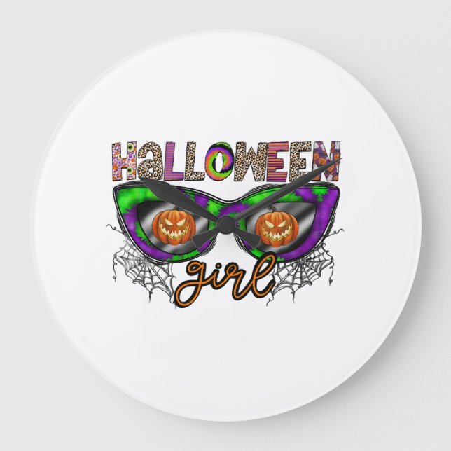 Reloj Redondo Grande Chica de Halloween (Anverso)