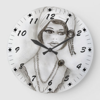Reloj Redondo Grande Chica de parpadeo con cuentas