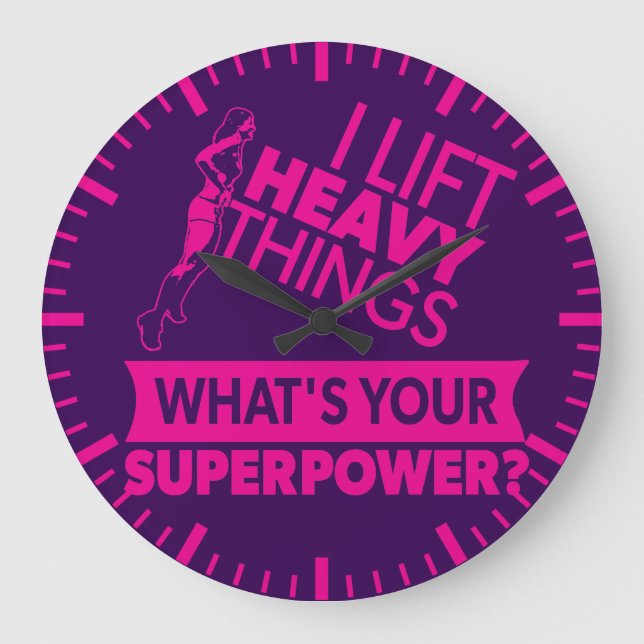 Reloj Redondo Grande Chica fuerte de Levantamiento de Peso - Levanto Co (Anverso)