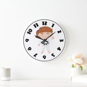 Reloj Redondo Grande Chica Karate Kids Personaje de Artes Marciales