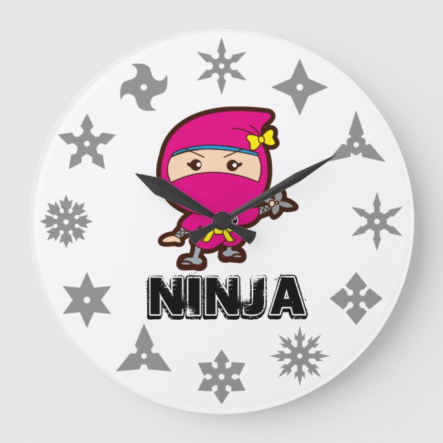 Reloj Redondo Grande Chica Ninja (Anverso)