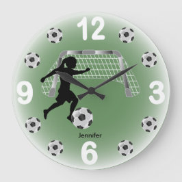 Reloj Redondo Grande Chica Soccer Ball Player