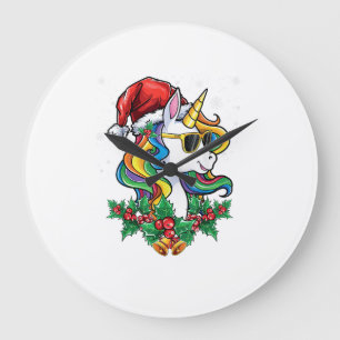 Reloj Redondo Grande Chicas Chicos Unicornio Navidad Santa Monas Niños 