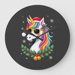 Reloj Redondo Grande Chicas Chicos Unicornio Navidad Santa Mono Niños 