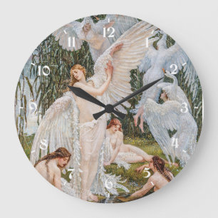 Reloj Redondo Grande Chicas Cisne Vintage de W. Crane