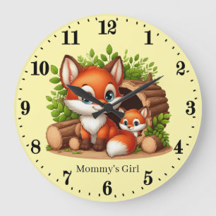Reloj Redondo Grande Chicas cutáneos baby fox añadir nombre