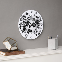 Reloj Redondo Grande chicas decoración de sala deportiva baloncesto de 