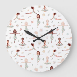 Reloj Redondo Grande Chicas Lindas Meditación Zen Yoga Espiritual Namas