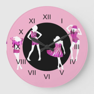 Reloj Redondo Grande Chicas modelos de moda giradamente rosados