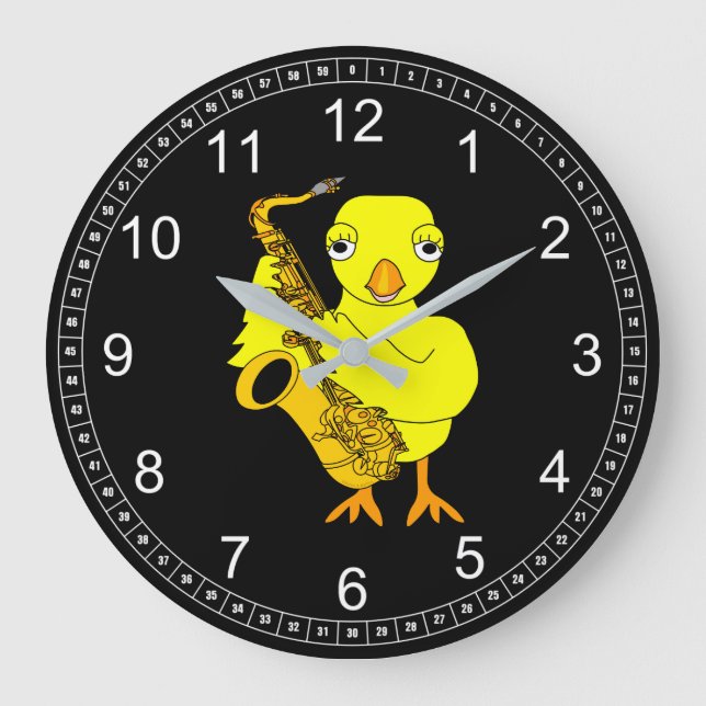 Reloj Redondo Grande Chick saxofón (Anverso)