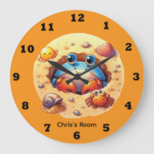 Reloj Redondo Grande Chico genial bebé cangrejo agregar nombre vivero