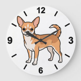 Reloj Redondo Grande Chihuahua Dog Wall Clock Cute Pet Home Decor