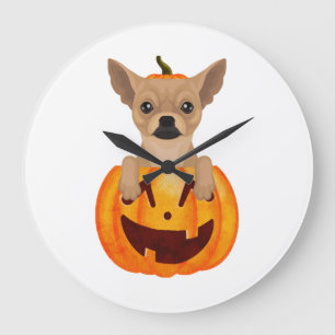Reloj Redondo Grande Chihuahua Pumpkin   