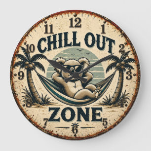 Reloj Redondo Grande Chill Out Zone Funny Koala