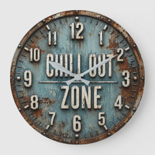 Reloj Redondo Grande Chill Out Zone Rustic Industrial