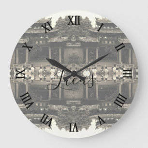 Reloj Redondo Grande China Antiguo Canton Foshan templo ancestral Grand