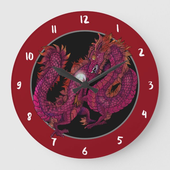 Reloj Redondo Grande Chinese Dragon Pearl (Anverso)