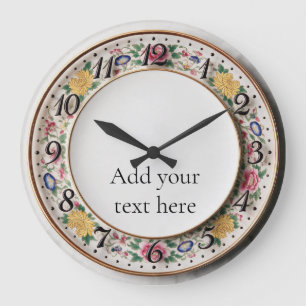 Reloj Redondo Grande Chinoiserie Estilo de Exportación Antiguo Personal