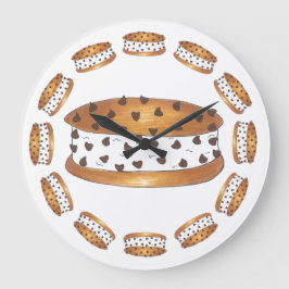 Reloj Redondo Grande Chipwich Chip de chocolate Cocina helada Sandwich