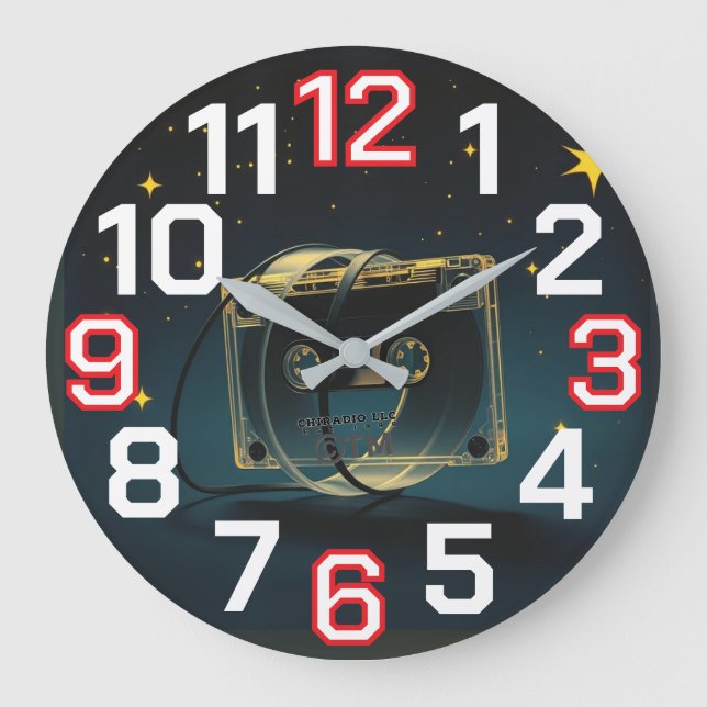 Reloj Redondo Grande ChiRadioLLC™ Clock designed by www.djelove.com (Anverso)