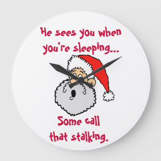 Reloj Redondo Grande Chiste Stalker de Navidades de Santa Claus