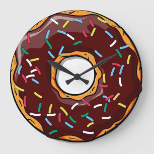 Reloj Redondo Grande Chocolare esmaltó Dounut con asperja