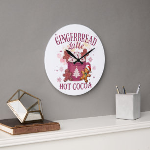 Reloj Redondo Grande Chocolate caliente de jengibre navidad