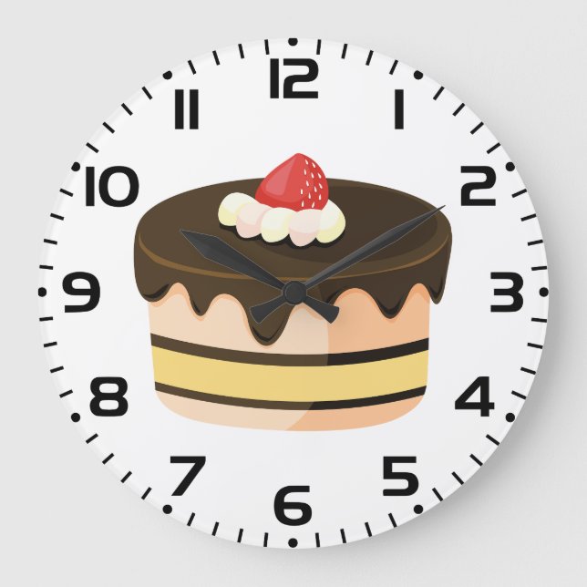 Reloj Redondo Grande Chocolate Drip Cake with Strawberry (Anverso)