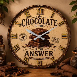 Reloj Redondo Grande  Chocolate Is the Answer Kitchen Decor for Bakers
