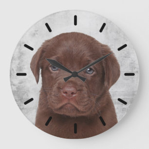 Reloj Redondo Grande Chocolate Labrador