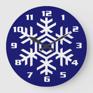 Reloj Redondo Grande Christmas and Seasonal Home Decor White Snowflake