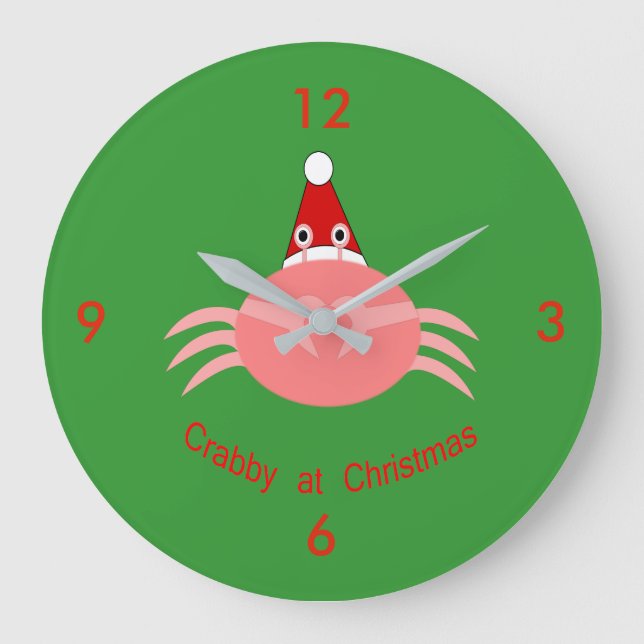 Reloj Redondo Grande Christmas Crab Wall Clock (Anverso)